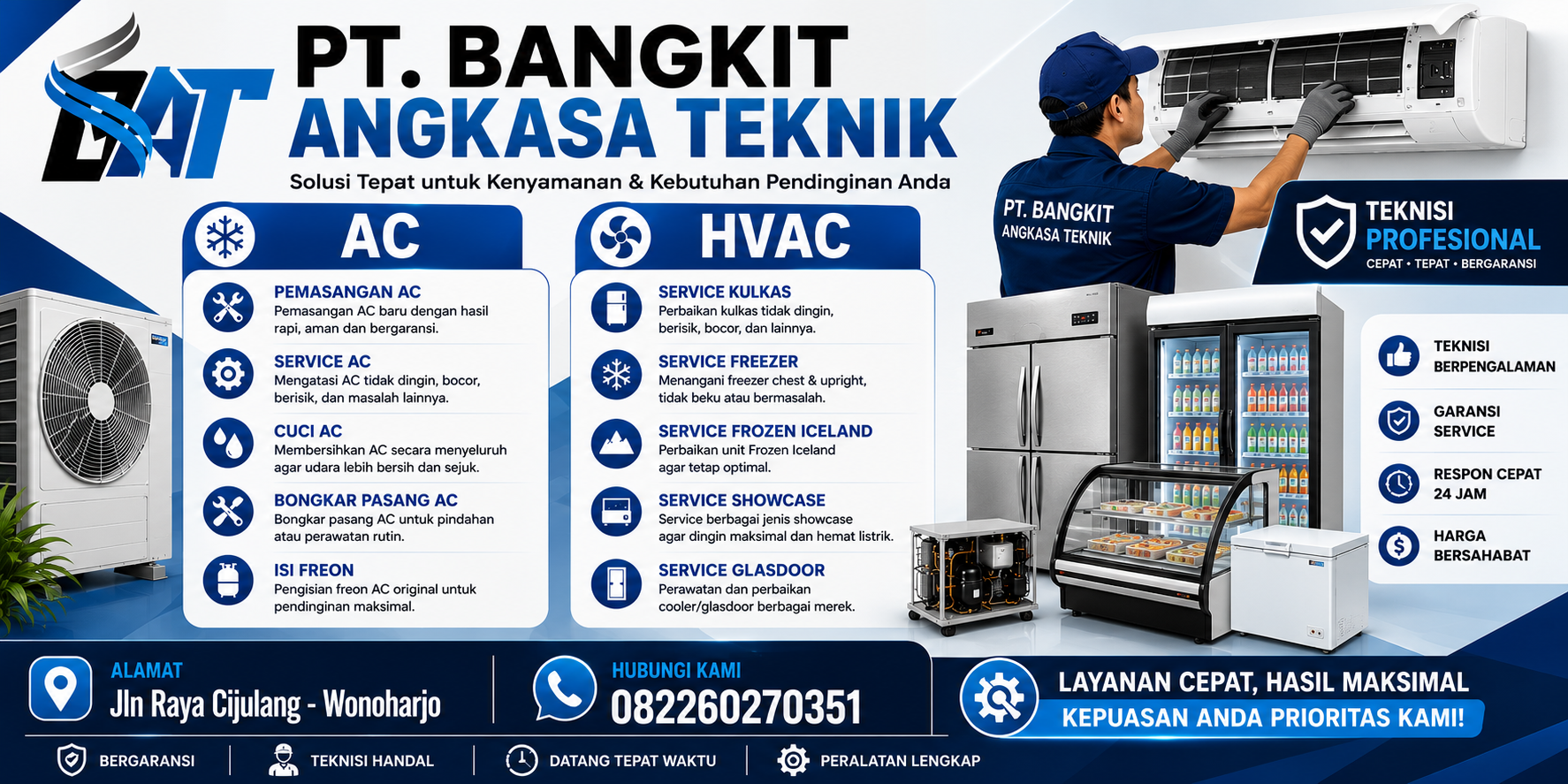 Jasa Bongkar Pasang AC dan Isi Freon Pangandaran Profesional dan Terpercaya