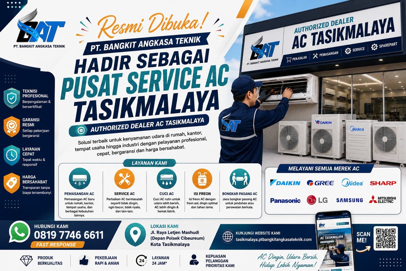 Pembukaan Toko Service AC Tasikmalaya PT. Bangkit Angkasa Teknik, Siap Layani Kebutuhan AC Anda