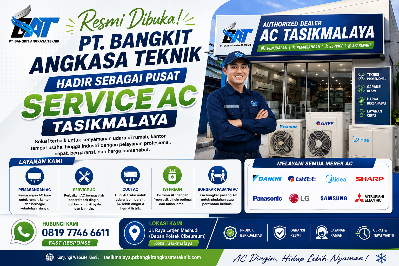 Pembukaan Toko Service AC Tasikmalaya PT. Bangkit Angkasa Teknik, Siap Layani Kebutuhan AC Anda