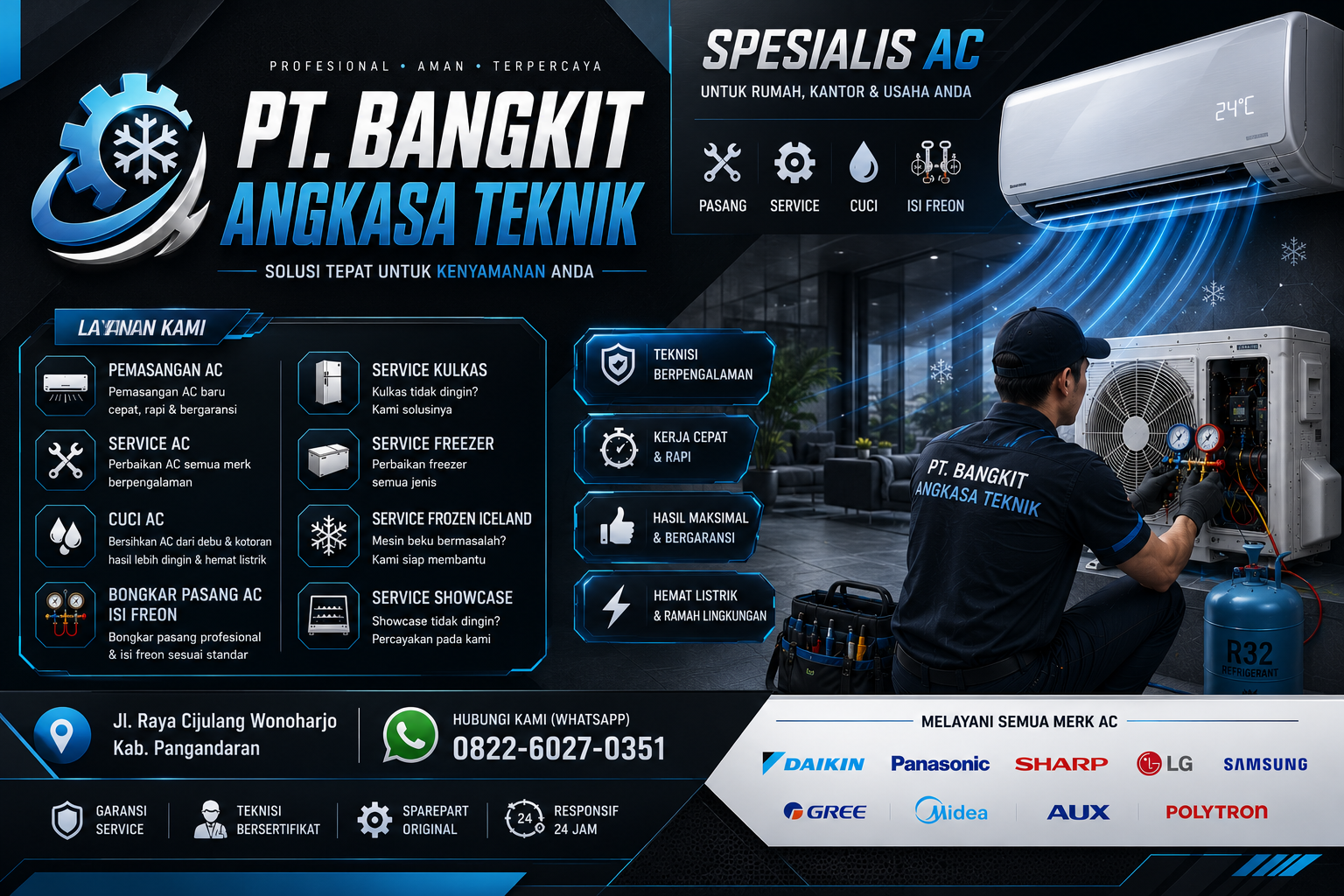 Jasa Service AC Pangandaran Cepat, Rapi, dan Harga Terjangkau